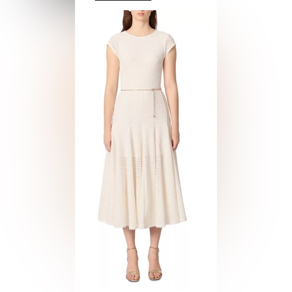 Maje Ricocha Open Knit Dress Size 34 X- Small White NEW